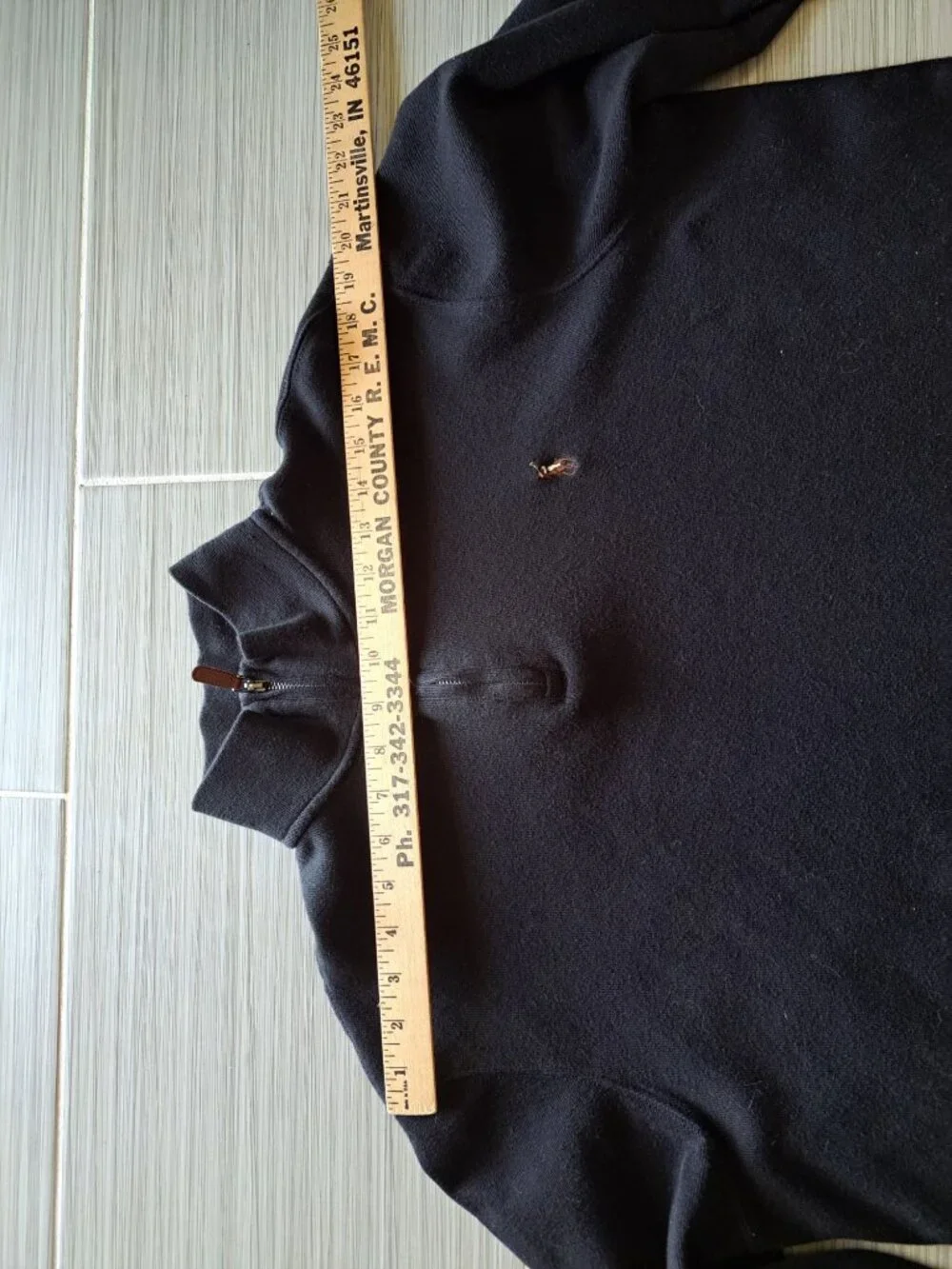 Polo Ralph Lauren Estate Rib Quarter-Zip Pullover XL Black  Cotton Mens Sweater